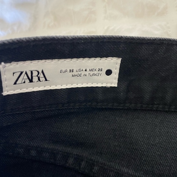 Zara Rhinestone Black Straight Leg Jeans Classic Style - Picture 8 of 12